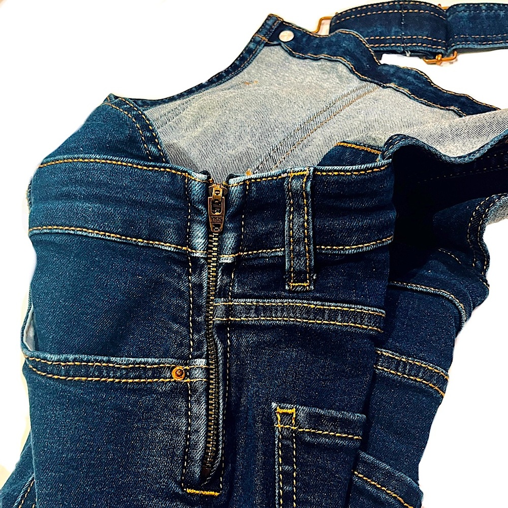 New Look Petite Skinny Fit Overalls in Blue Pattern, Women’s Size 4 Petite - Picture 6 of 7